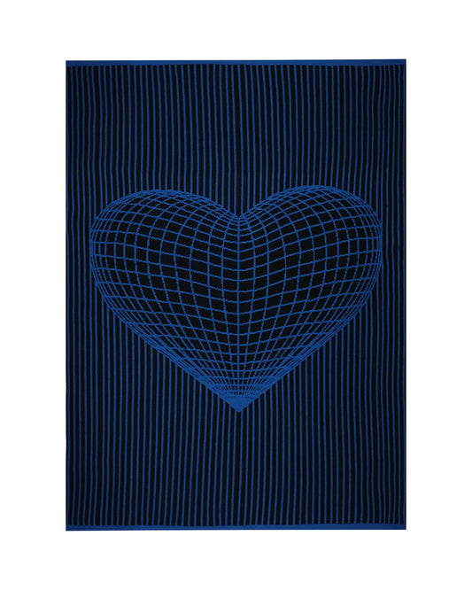 Matrix Blue Heart Blanket